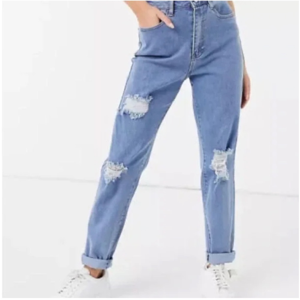 Missguided Petite Blue Distressed Women Jeans